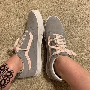 Grey and pale pink Old Skool VANS